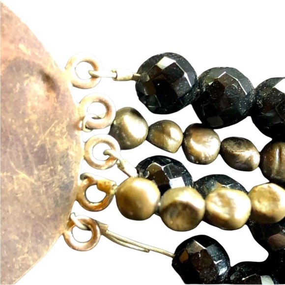 Vintage Dragonfly Button Bracelet set in S925 with Black Onyx and Pearls - Picture 7 of 14